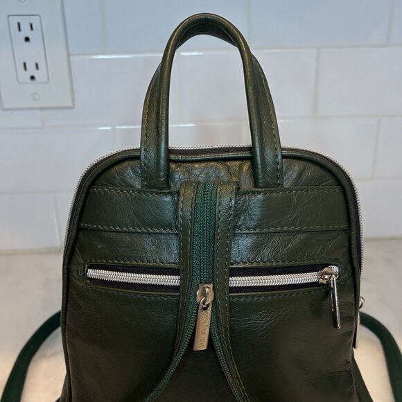 Il Giglio Firenze Artegiani Green Leather Convertible Backpack Purse Crossbody main image 12